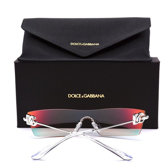 NEW DOLCE & GABBANA DG2292 IRIDESCENT RIMLESS SHIELD AUTHENTIC SUNGLASSES - Picture 11 of 15